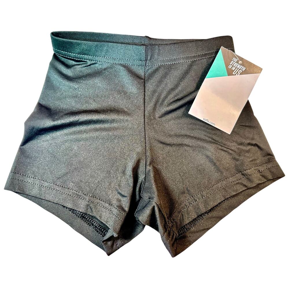 Soffe Girls Dance Cheer Gymnastics Shorts Black Child Small NWT Performance